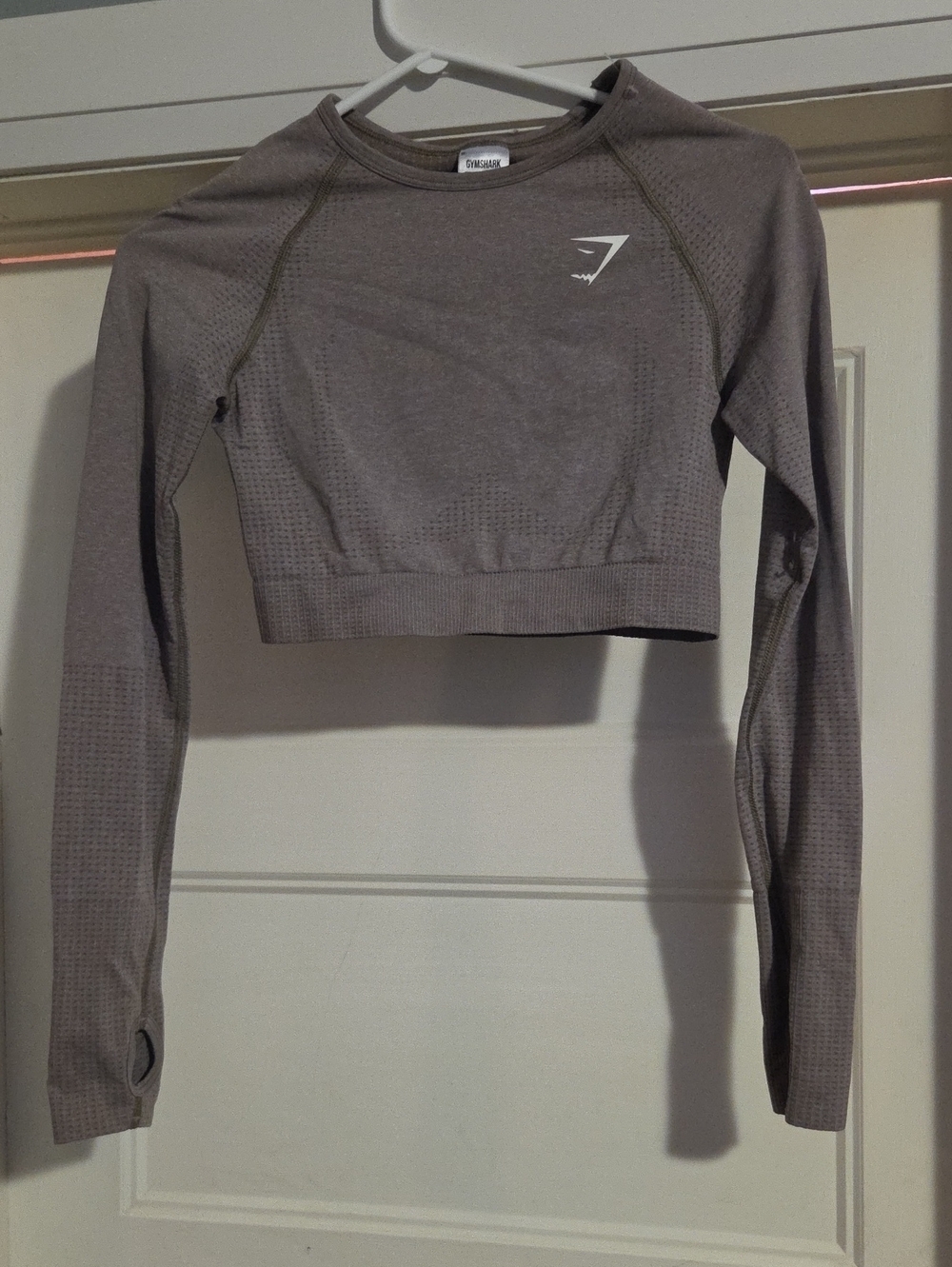 Gymshark Taupe Long Sleeve Seamless Crop Top